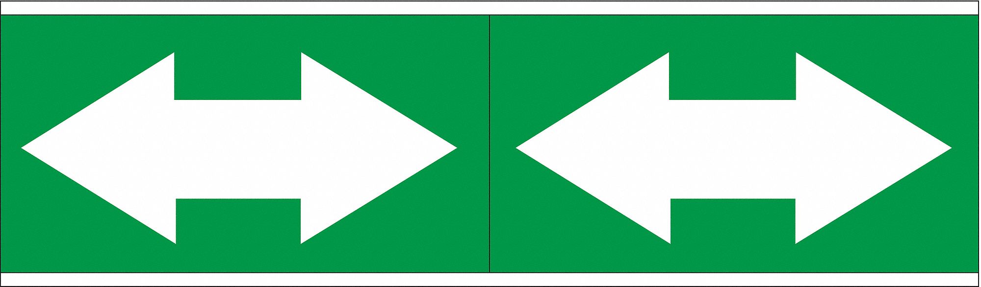 Pipe Marker: Green, White, 12 in Wd, Vinyl, 12 in Roll Wd, 4 in Lg