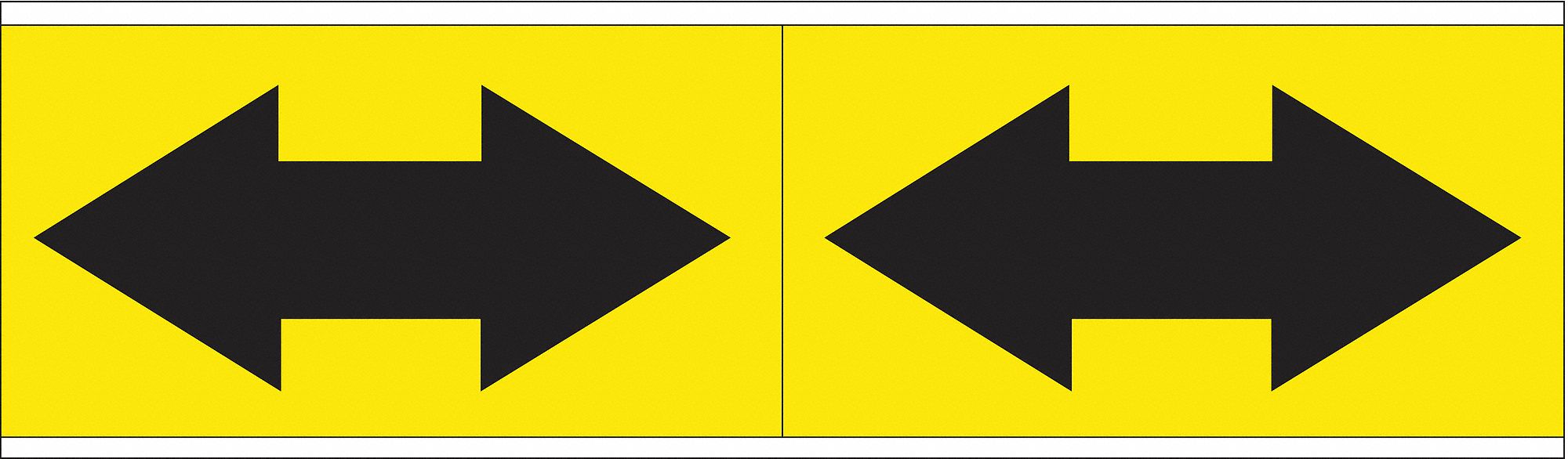 Pipe Marker: Yellow, Black, 7 in Wd, Vinyl, 7 in Roll Wd, 2 1/4 in Lg