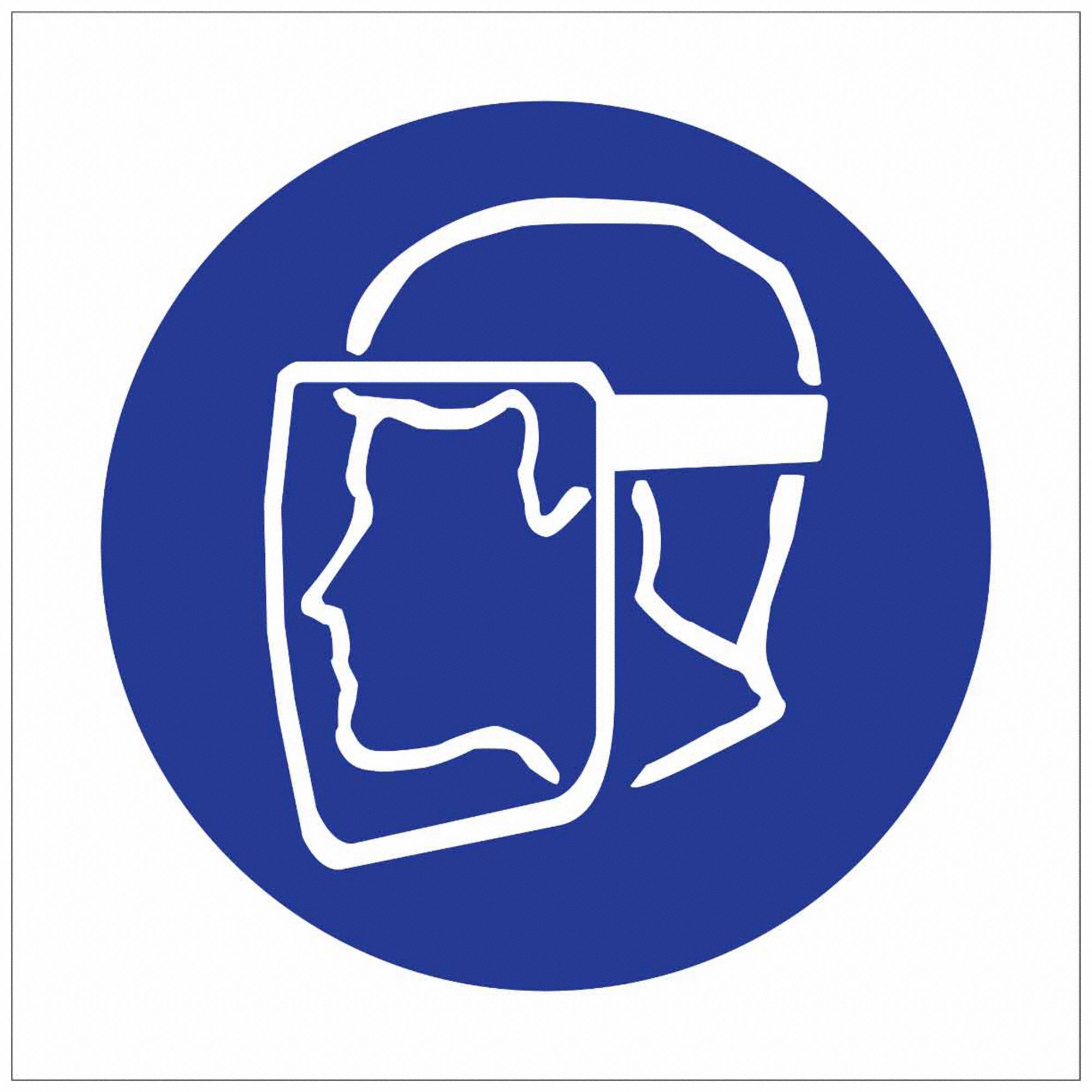 Face Shield Pictogram, Blue, Label - 4T796|58530 - Grainger