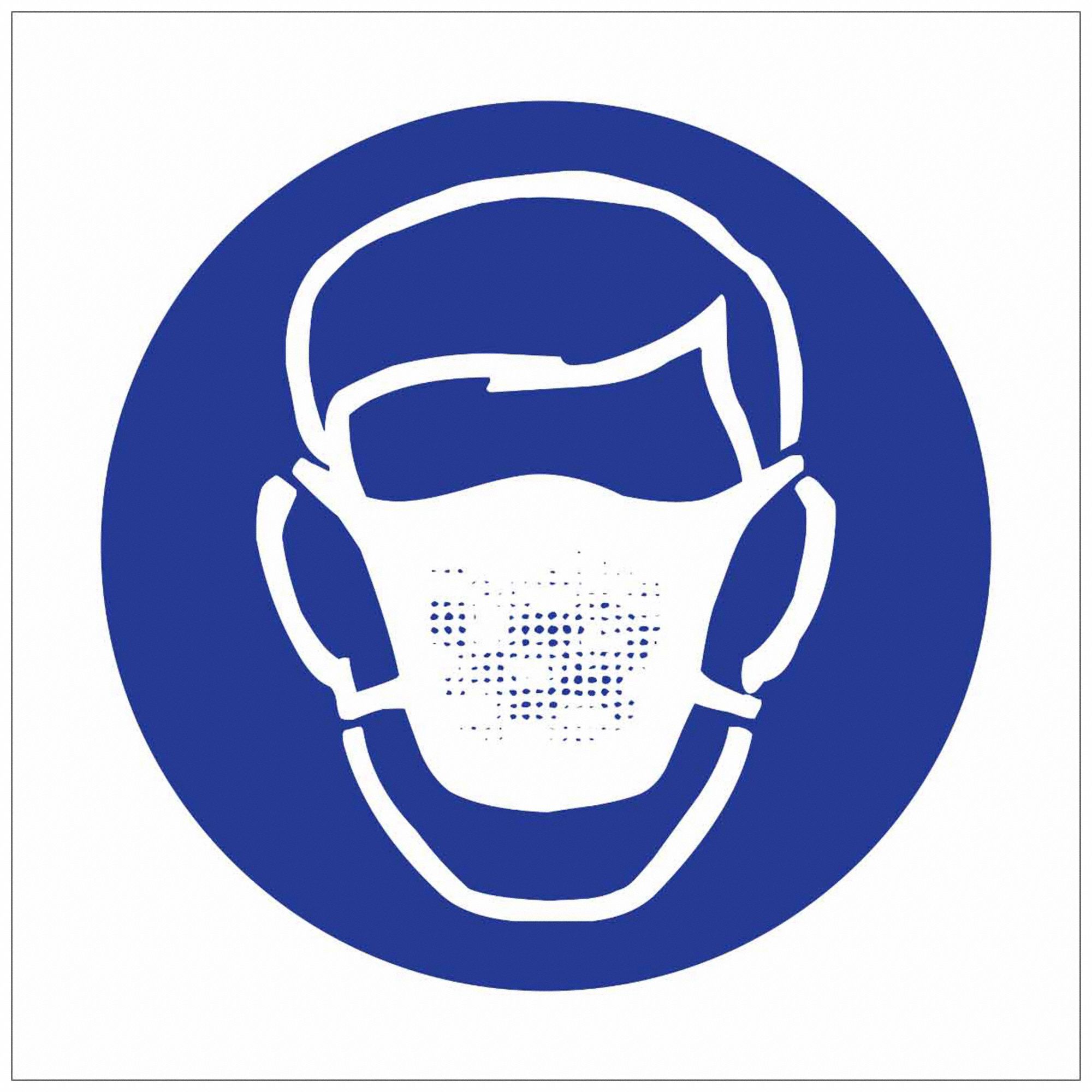 Dust Mask Pictogram, Blue, Label - 20TH34|58542 - Grainger