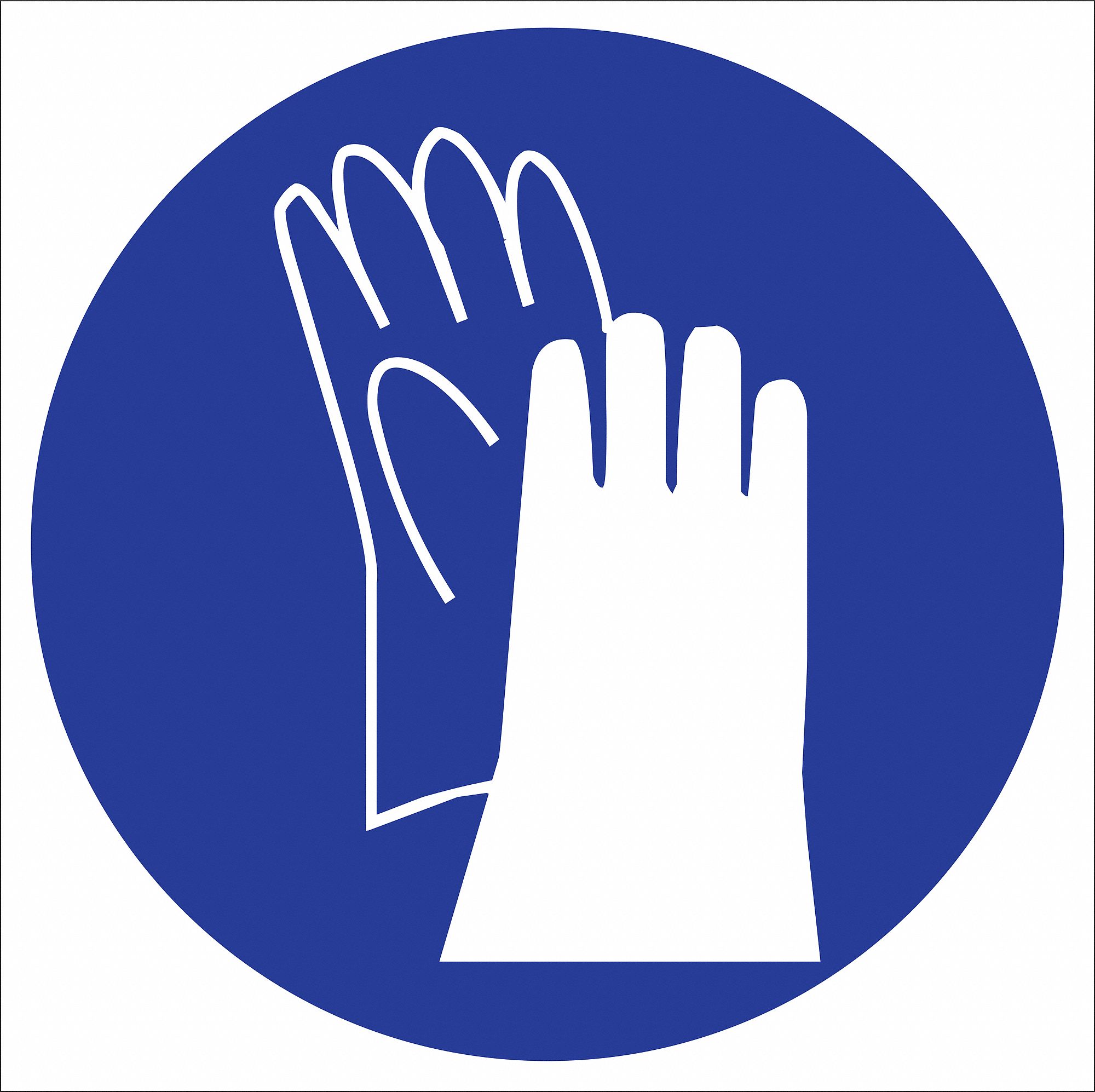 BRADY Right to Know Label Vinyl No Text Gloves Pictogram Blue