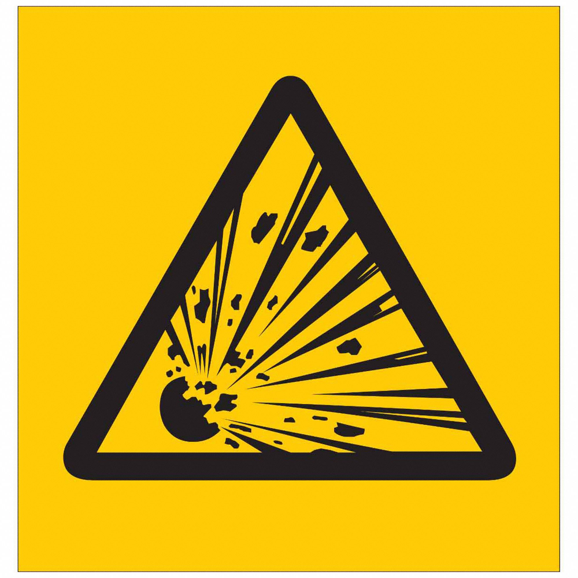 Exploding Bomb Pictogram, Yellow, Label 4T82258590 Grainger