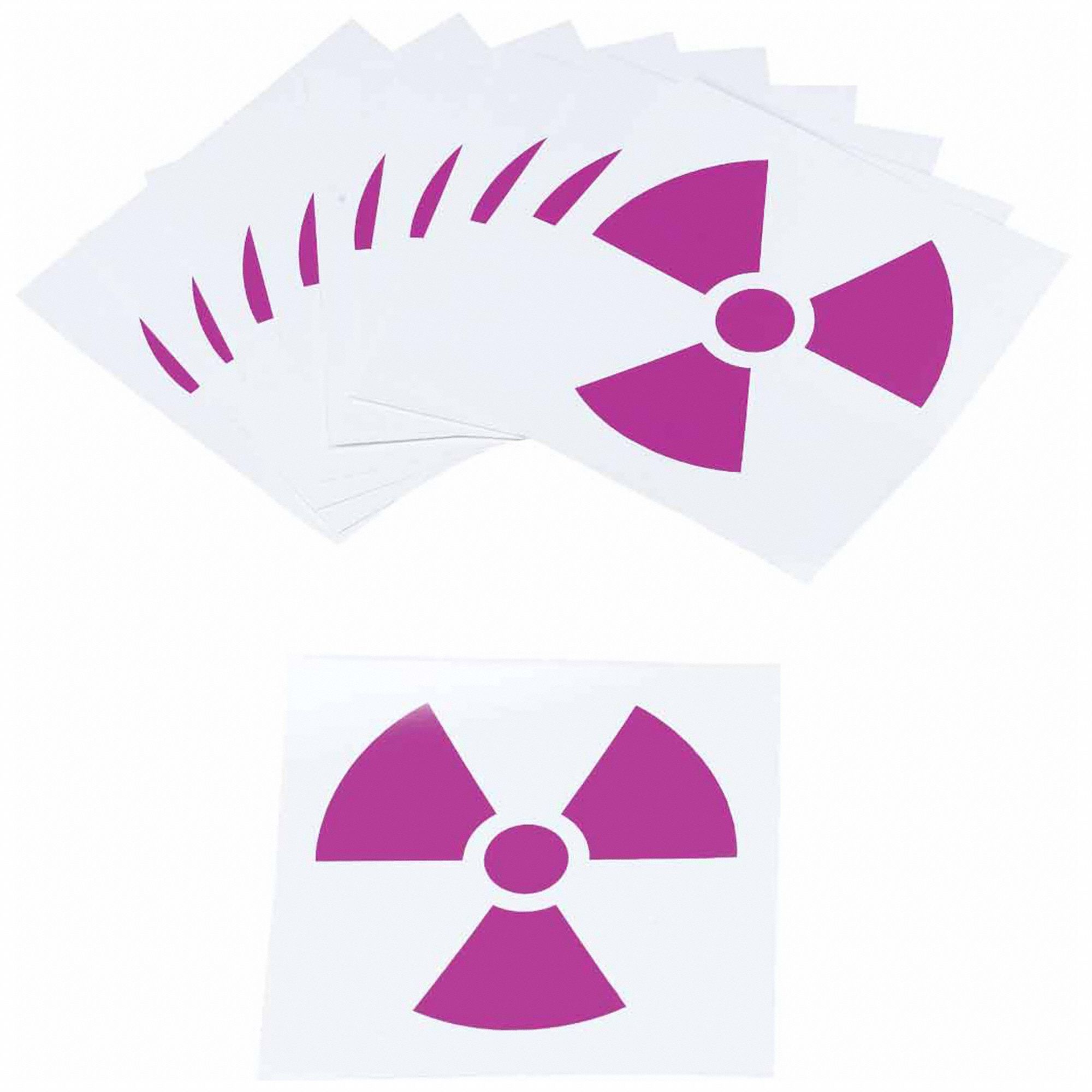 Placard: Vinyl, 4 in Ht, 4 in Wd, 0.004 in Thick, 4 in x 4 in, 10 PK