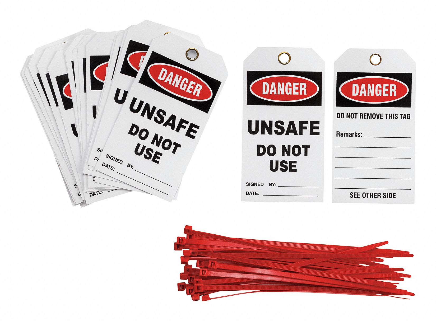 Brady danger unsafe do not use signed by date danger tag