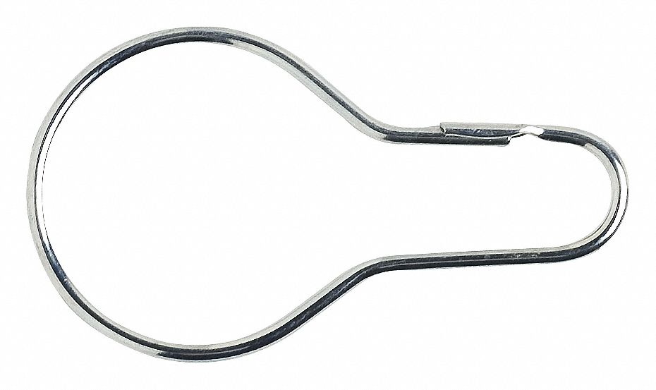 BRADY Tag Fastener Type Snap Hook Loop, Finish Zinc Plated, Zinc, 5 in