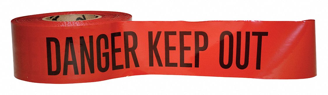 RUBAN BARRICADE, DANGER, DÉFENSE D'ENTRER, NOIR/ROUGE, 1000X3PO, POLYÉTHYLÈNE