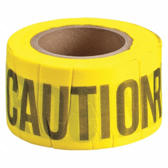 Brady Biodegradable Flagging Tape, Yellow, 3 In X 150 Ft, Caution Do 