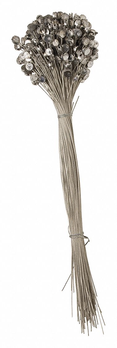 LEAD AND WIRE SEALS, LEAD, 12 IN WIRE L, 1/32 IN WIRE DIAMETER, APPLICATION/REMOVAL, BRADY, 250 PK, SILVER