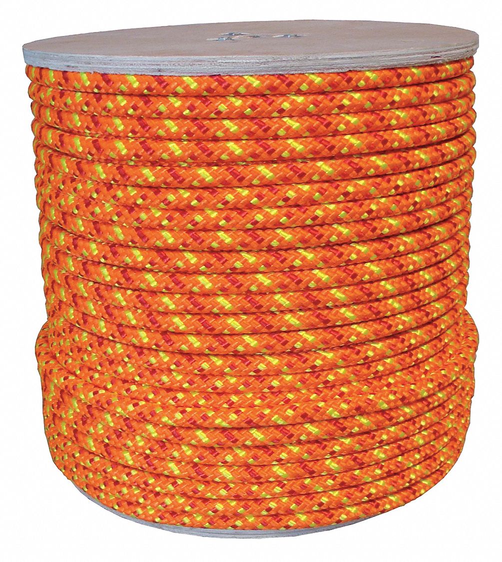 RIGGING AND CLIMBING ROPE, DIAMOND BRAID, ½ IN DIA, 730 LB WORKING LOAD LIMIT, RED
