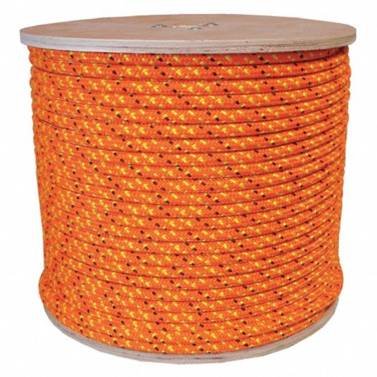 7/16 in Rope Dia, Orange/Red/Silver, Climbing Rope -  54ZE65