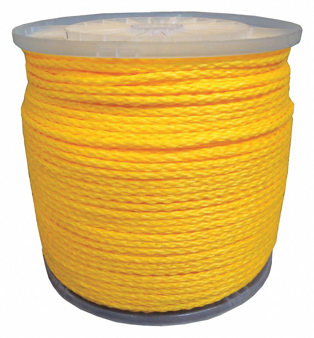 1/2 X 100' Yellow Poly Rope - Safe Work Load 485 lbs - Greschlers Hardware