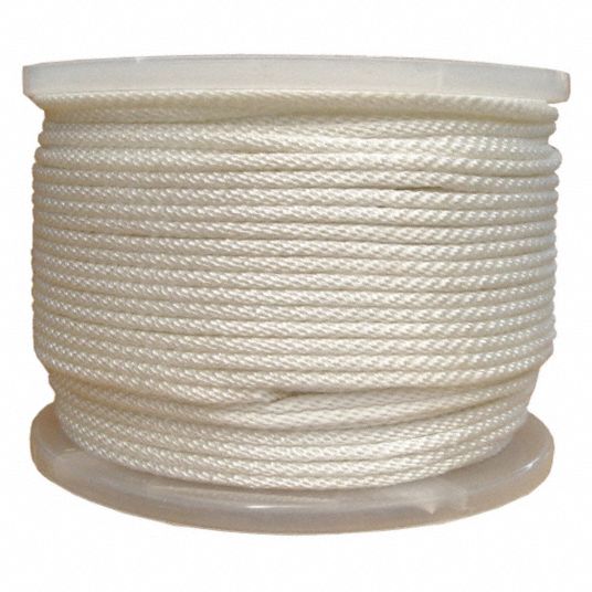 3/16″ Solid Braided Nylon Cord White