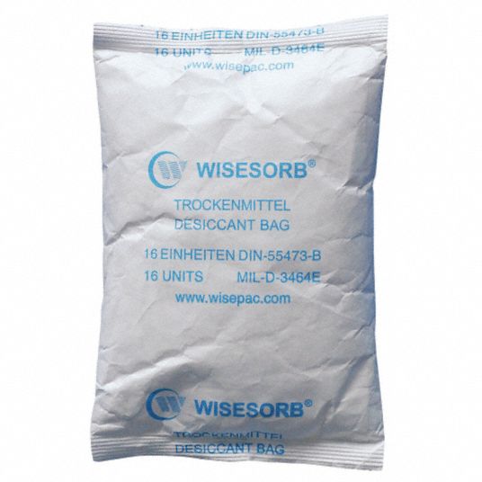 GRAINGER APPROVED Desiccant, Tyvek Bags, Width 5 29/32 in, Length 8 21/