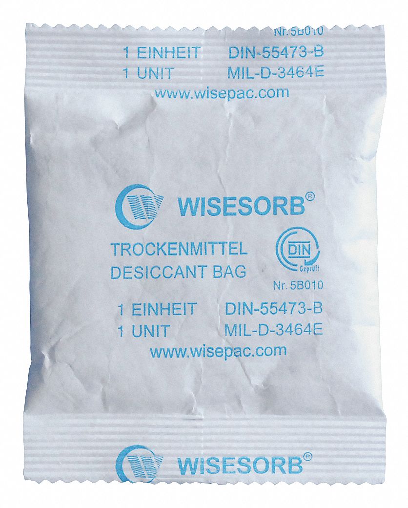 GRAINGER APPROVED Desiccant, Tyvek® Bags, Width 3 5/64 in, Length 3 3/4