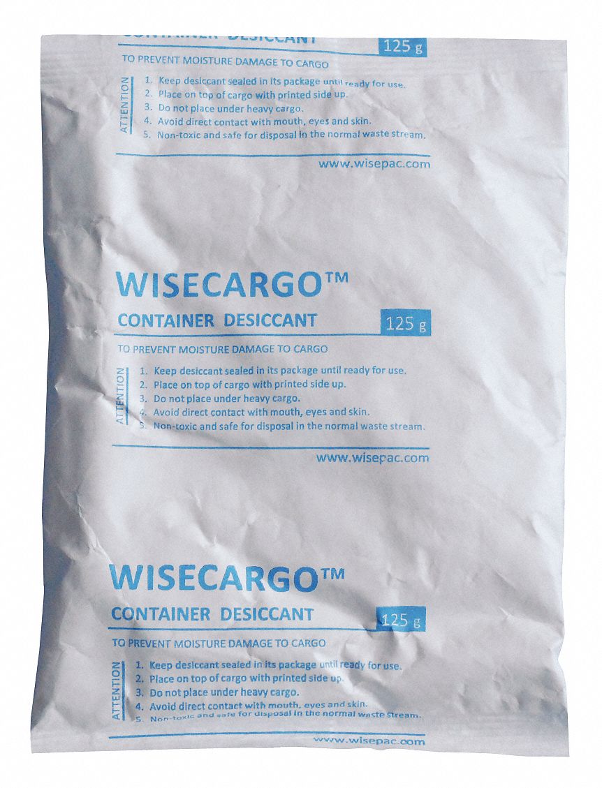 GRAINGER APPROVED Desiccant, Tyvek® Bags, Width 5 29/32 in, Length 9 19