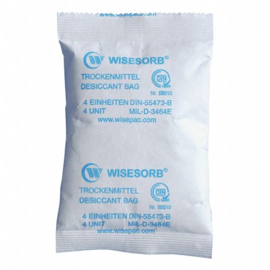 GRAINGER APPROVED Desiccant, Tyvek Bags, Width 3 3/4 in, Length 5 23/32