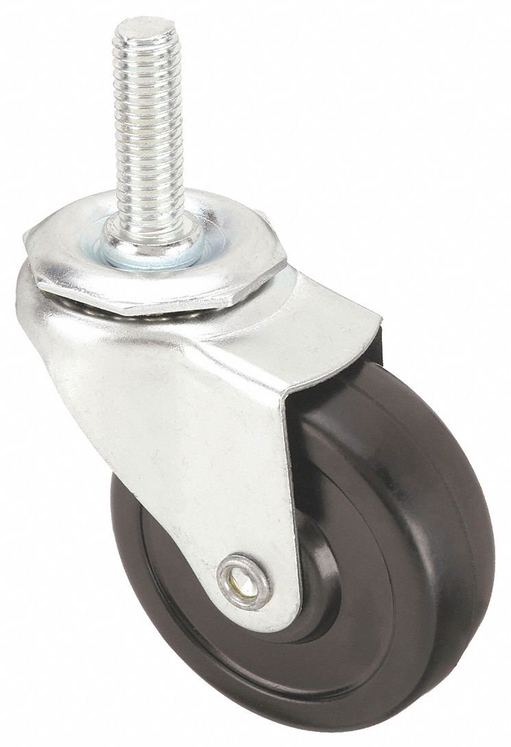 NSF-LISTED SANITARY THREADED STEM CASTER, 3 IN WHEEL DIAMETER, 100 LB, SWIVEL CASTER