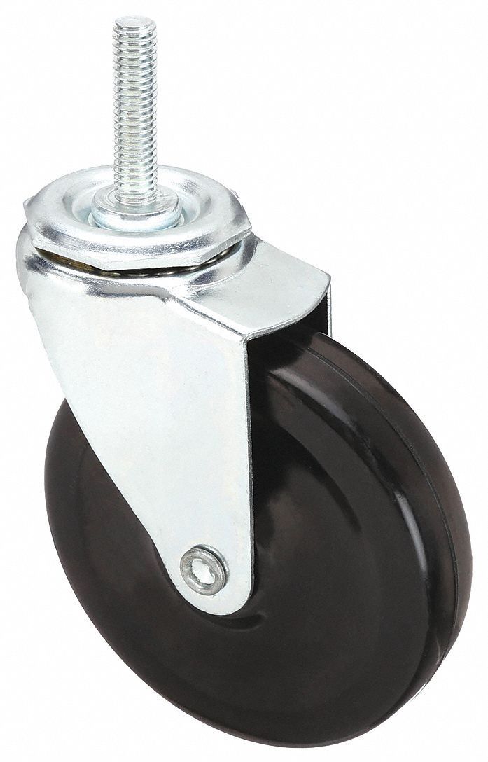 NSF-LISTED SANITARY THREADED STEM CASTER, 4 IN WHEEL DIAMETER, 115 LB, SWIVEL CASTER