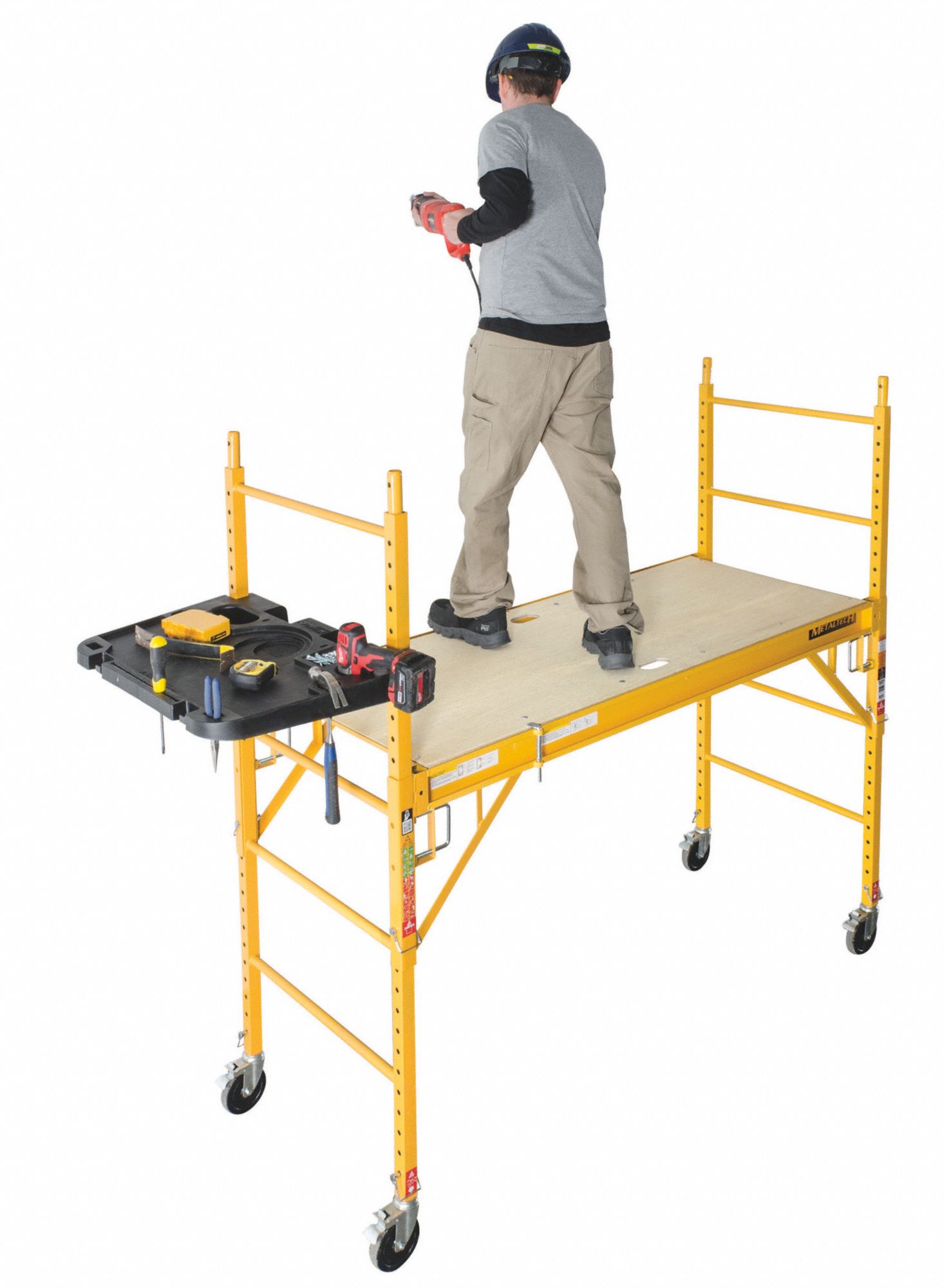 METALTECH Scaffold Tower, Steel, Adjustable Platform Height, 6 ft 3 in