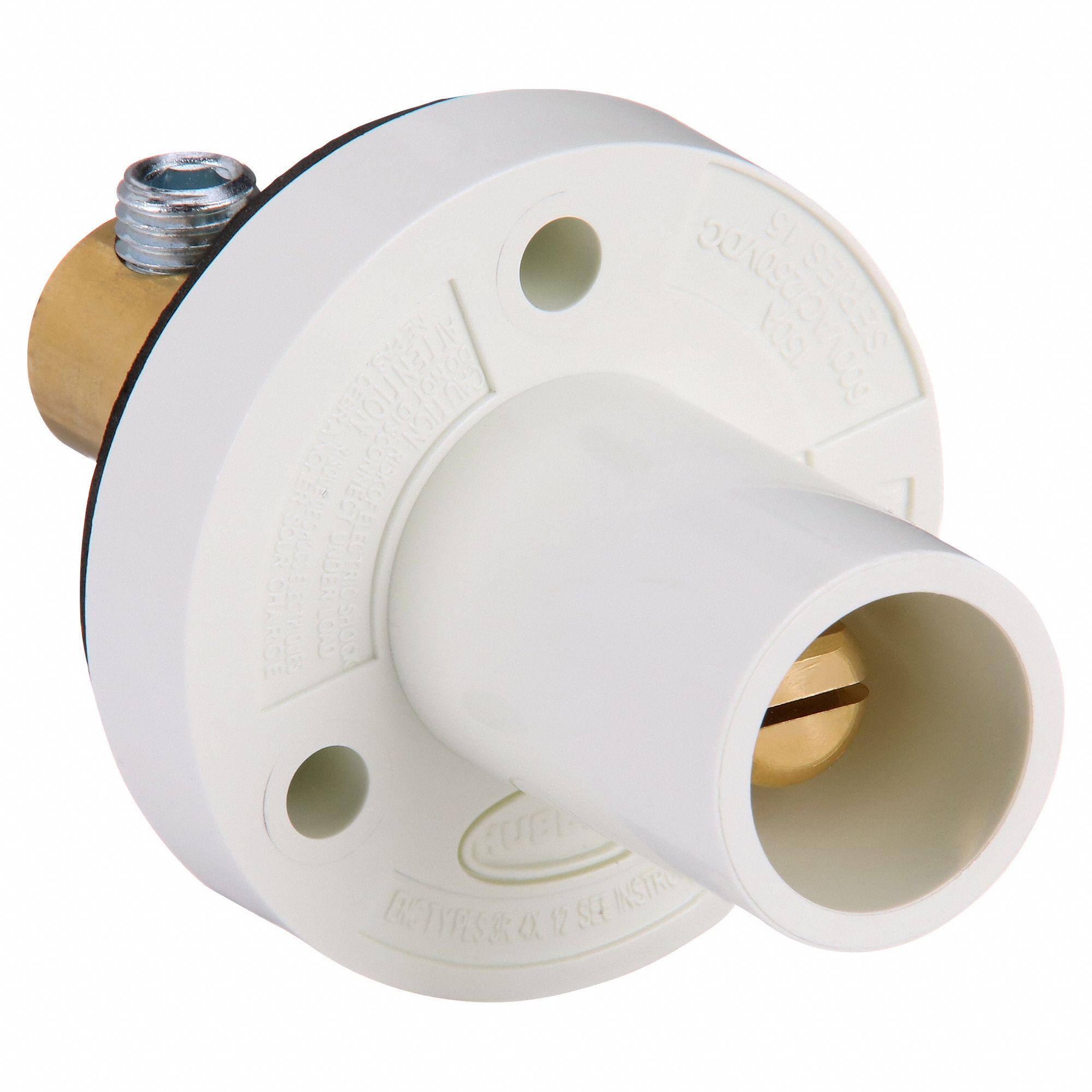 Receptacle: For Female Connectors, 150 A, Straight, White, Round, Through Hole Mounting