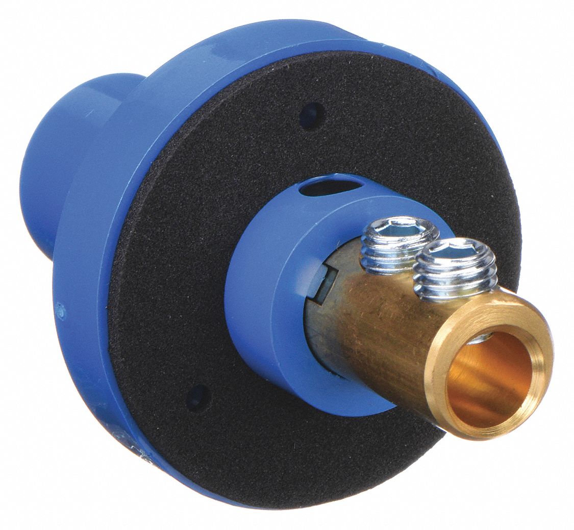 Receptacle: For Female Connectors, 150 A, Straight, Blue, Round, Through Hole Mounting