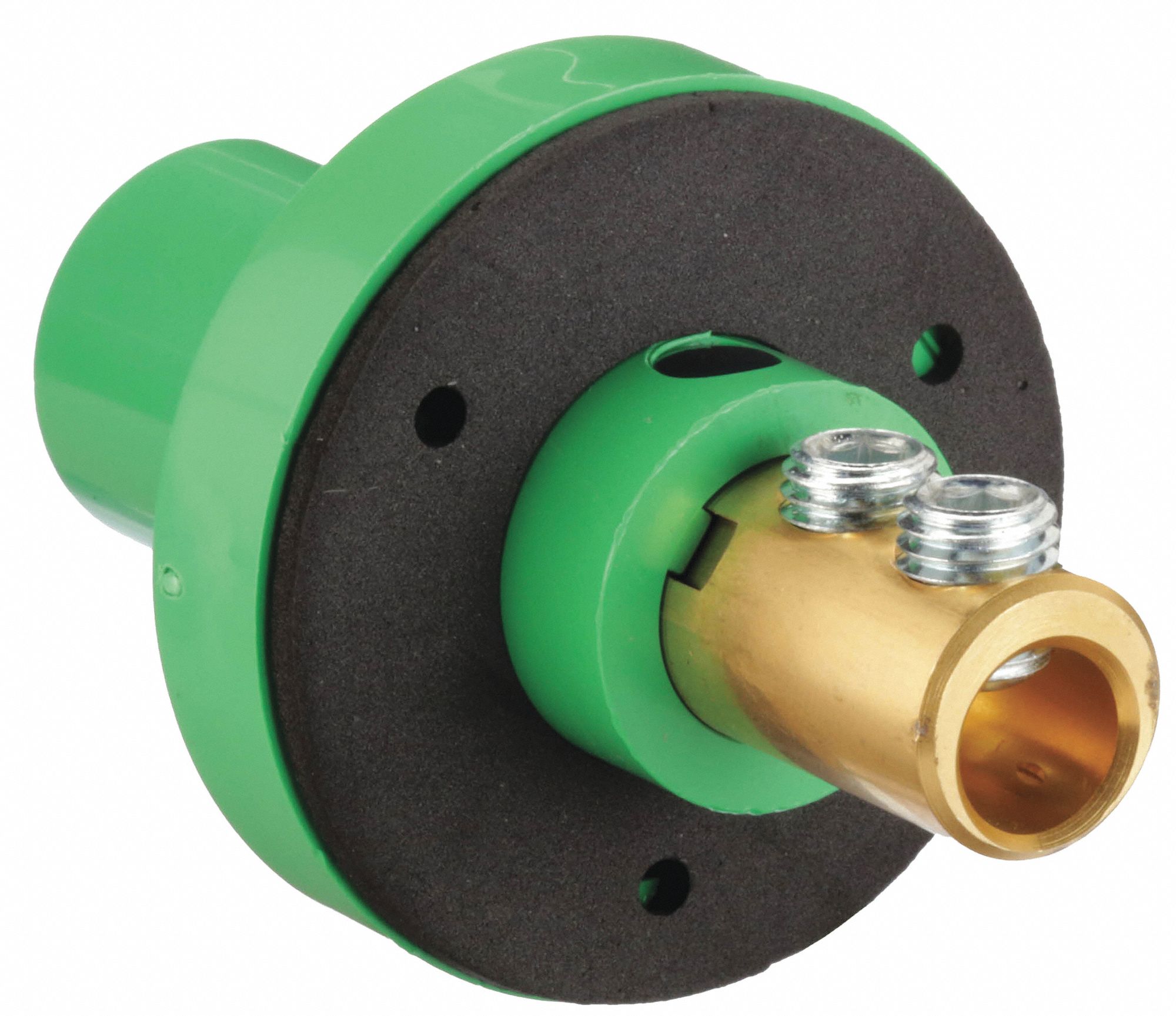 Receptacle: For Female Connectors, 150 A, Straight, Green, Round, Through Hole Mounting