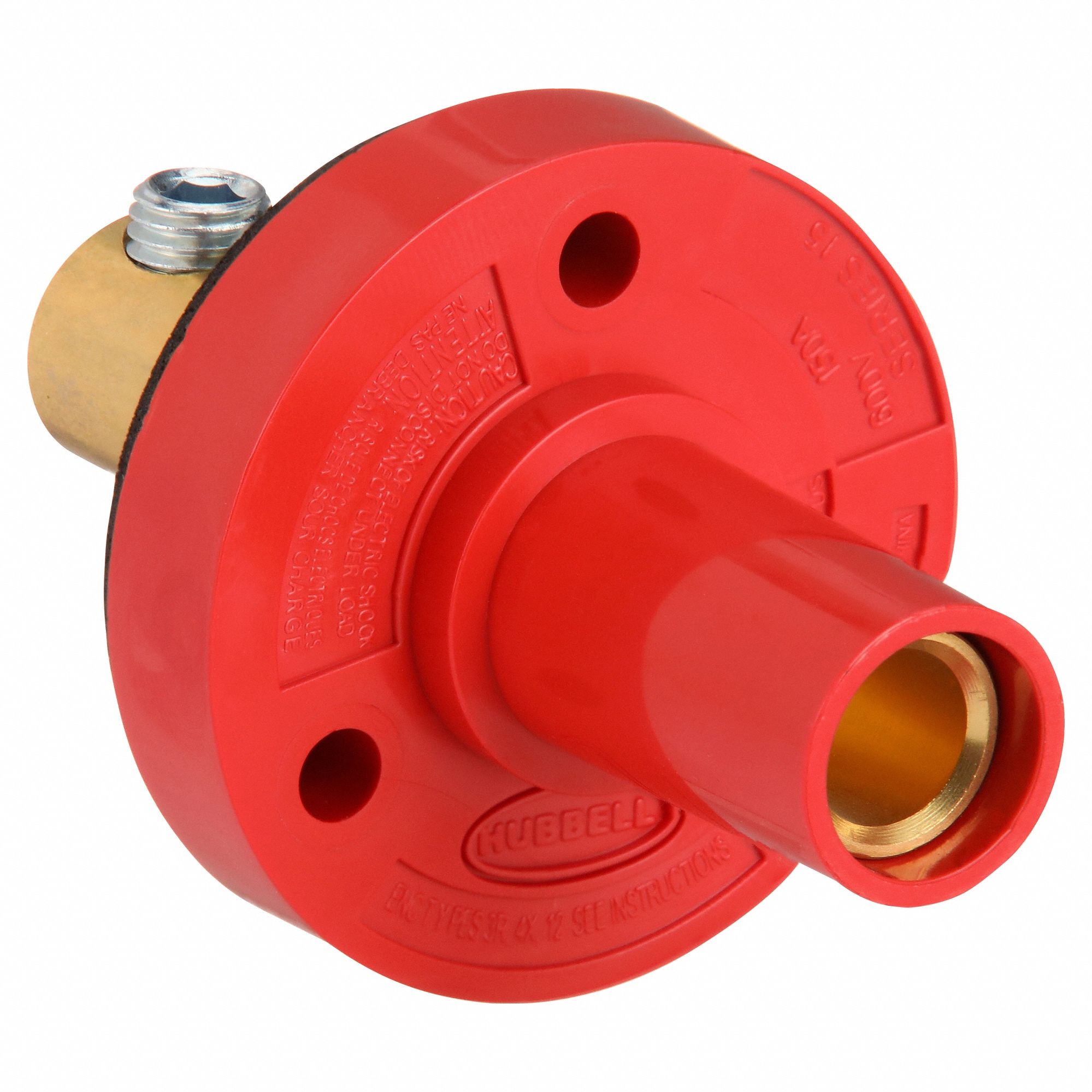 Receptacle: For Male Plugs, 150 A, Straight, Orange, Round, Through Hole Mounting