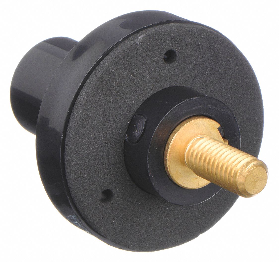 Receptacle: For Female Connectors, 150 A, Straight, Black, Round, Through Hole Mounting