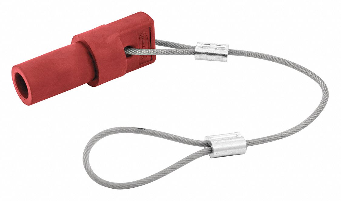 Single Pole Connector: 150 A Compatible Device Current, For Male Plugs, Red