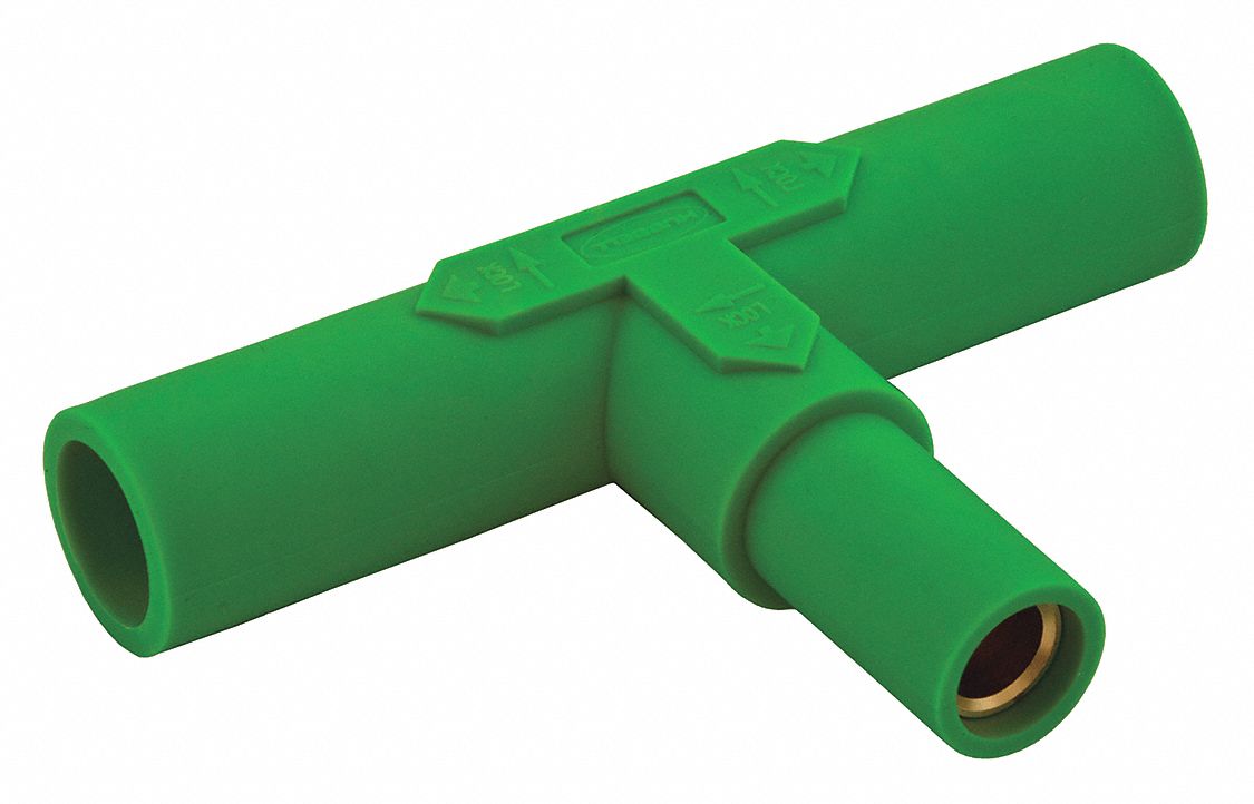 Paralleling Tee: Male-Male-Female, 150 A, Green