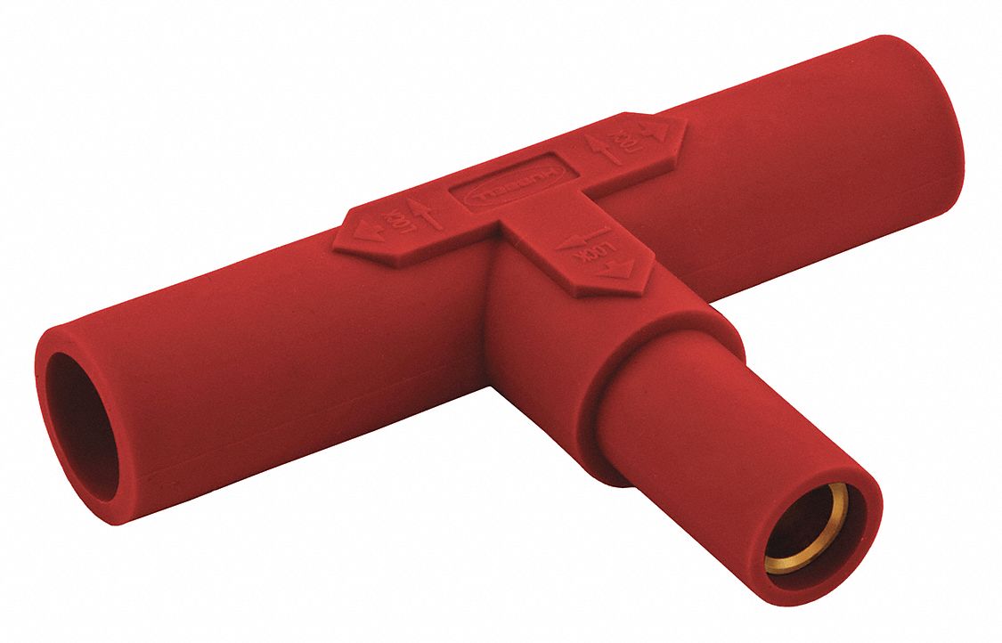 Paralleling Tee: Male-Male-Female, 150 A, Red