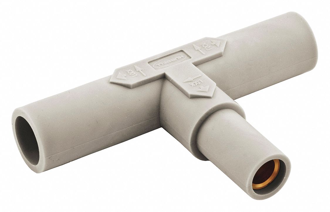 Paralleling Tee: Male-Male-Female, 150 A, White