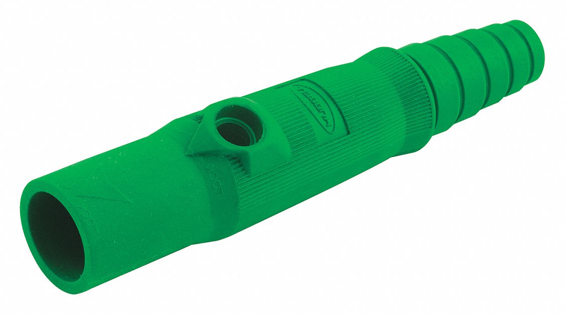 Single Pole Connector Body: 150 A, Male Plugs, Green