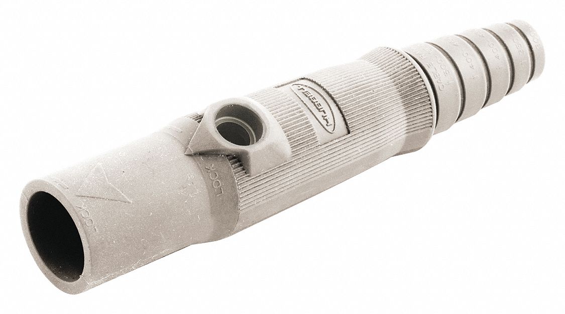 Single Pole Connector Body: 150 A, Male Plugs, White