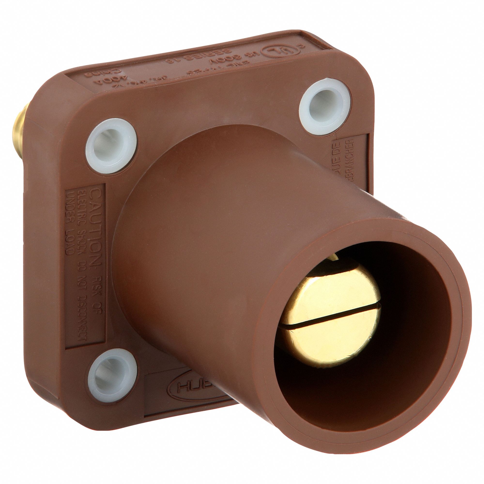 Receptacle: For Female Connectors, 400 A, Straight, Brown, Square, Through Hole Mounting