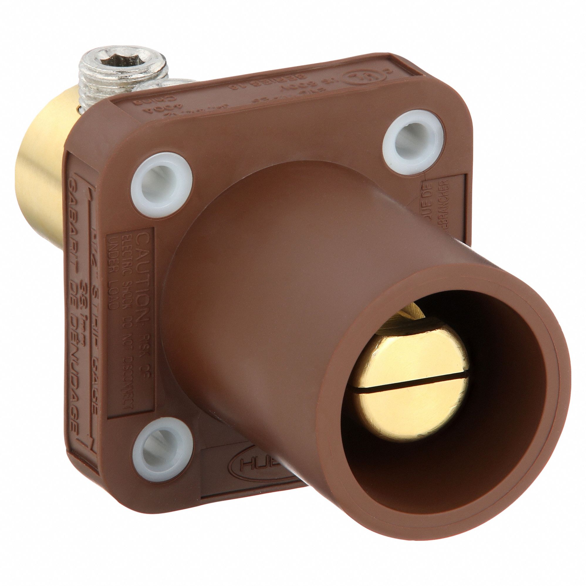 Receptacle: For Female Connectors, 400 A, Straight, Brown, Square, Through Hole Mounting