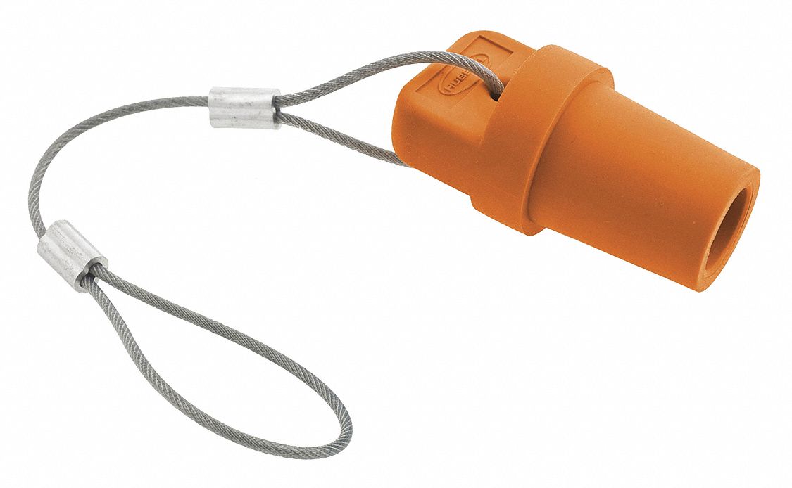 HUBBELL Single Pole Connector Cover Orange 20TR71HBLMCAPO Grainger
