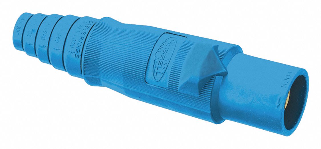 Single Pole Connector Body: 400 A, Male Plugs, Blue