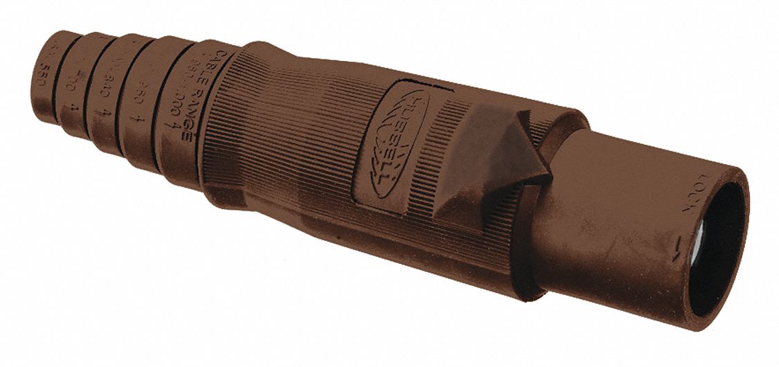 Single Pole Connector Body: 400 A, Male Plugs, Brown