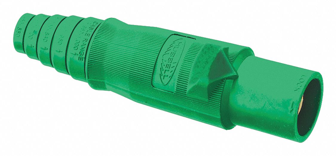 Single Pole Connector Body: 400 A, Male Plugs, Green