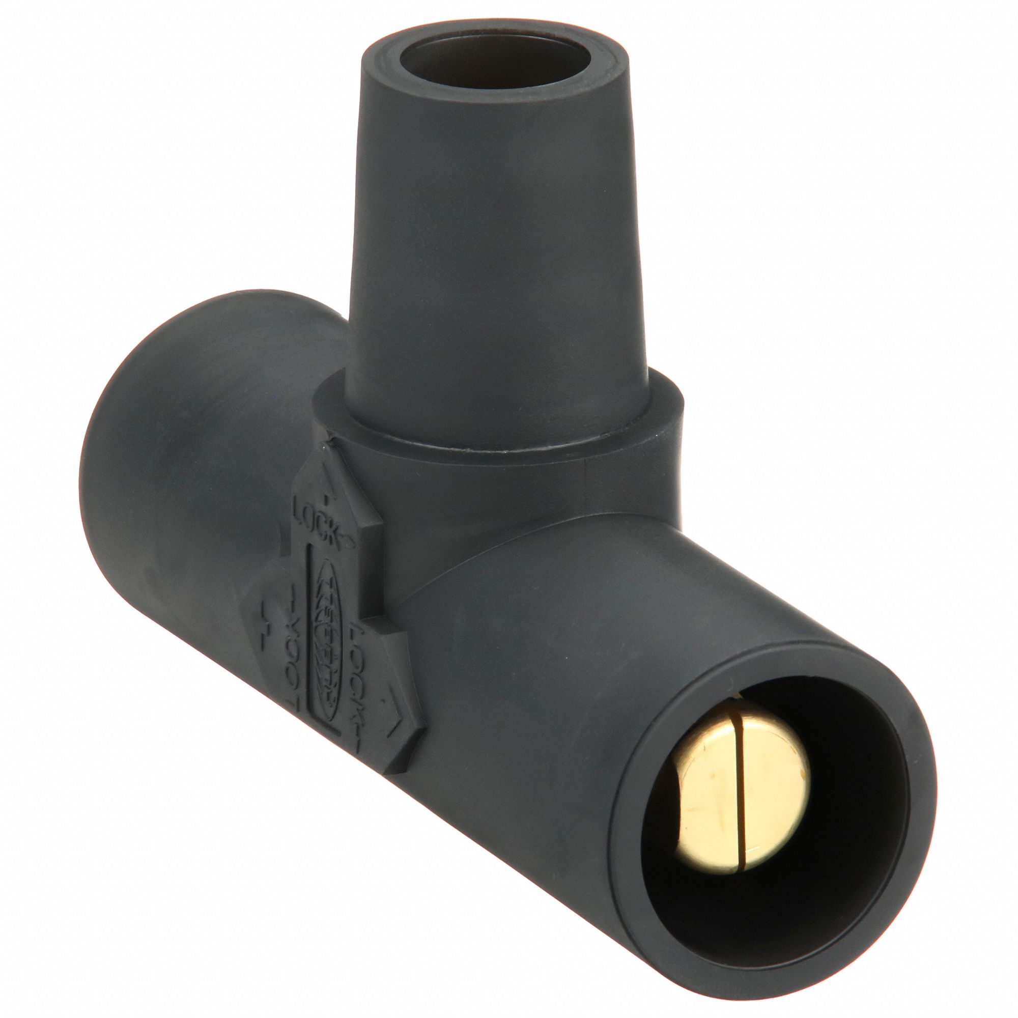 Paralleling Tee: Male-Male-Female, 400 A, Black