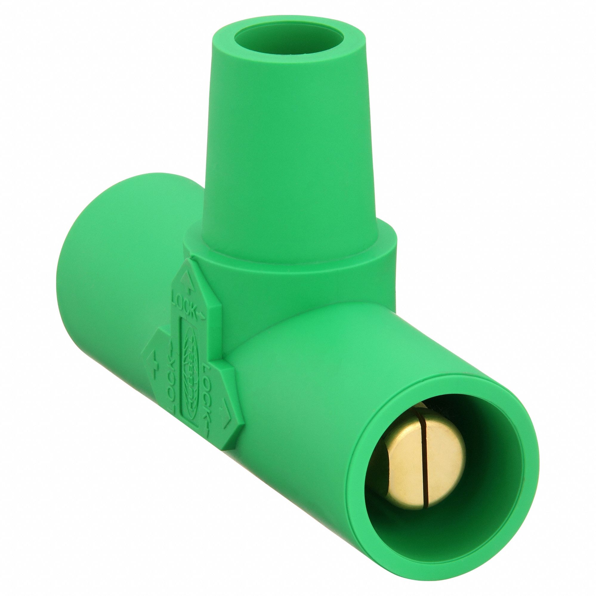 Paralleling Tee: Male-Male-Female, 400 A, Green