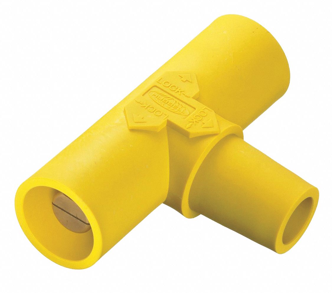 Paralleling Tee: Male-Male-Female, 400 A, Yellow