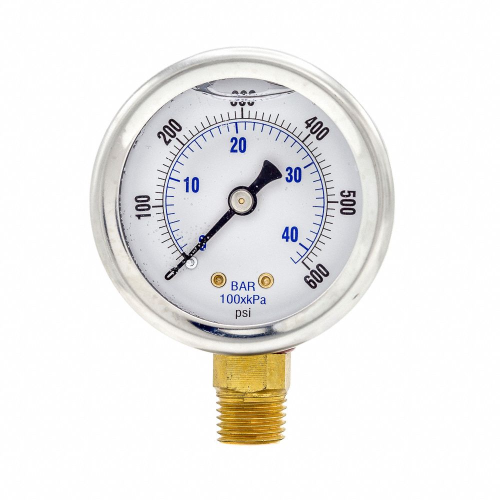 PIC GAUGES, 0 to 600 psi ( 0 to 41 bar ), 2 in Dial, Industrial ...