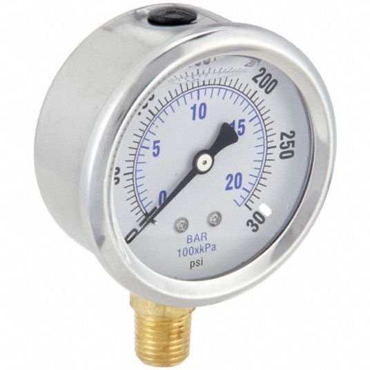 PIC GAUGES, 0 to 300 psi, 2 1/2 in Dial, Industrial Pressure Gauge ...