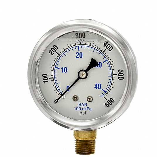 Pro-201L-254S 2.5” Stainless Steel Gauge 0/6000 PSI 