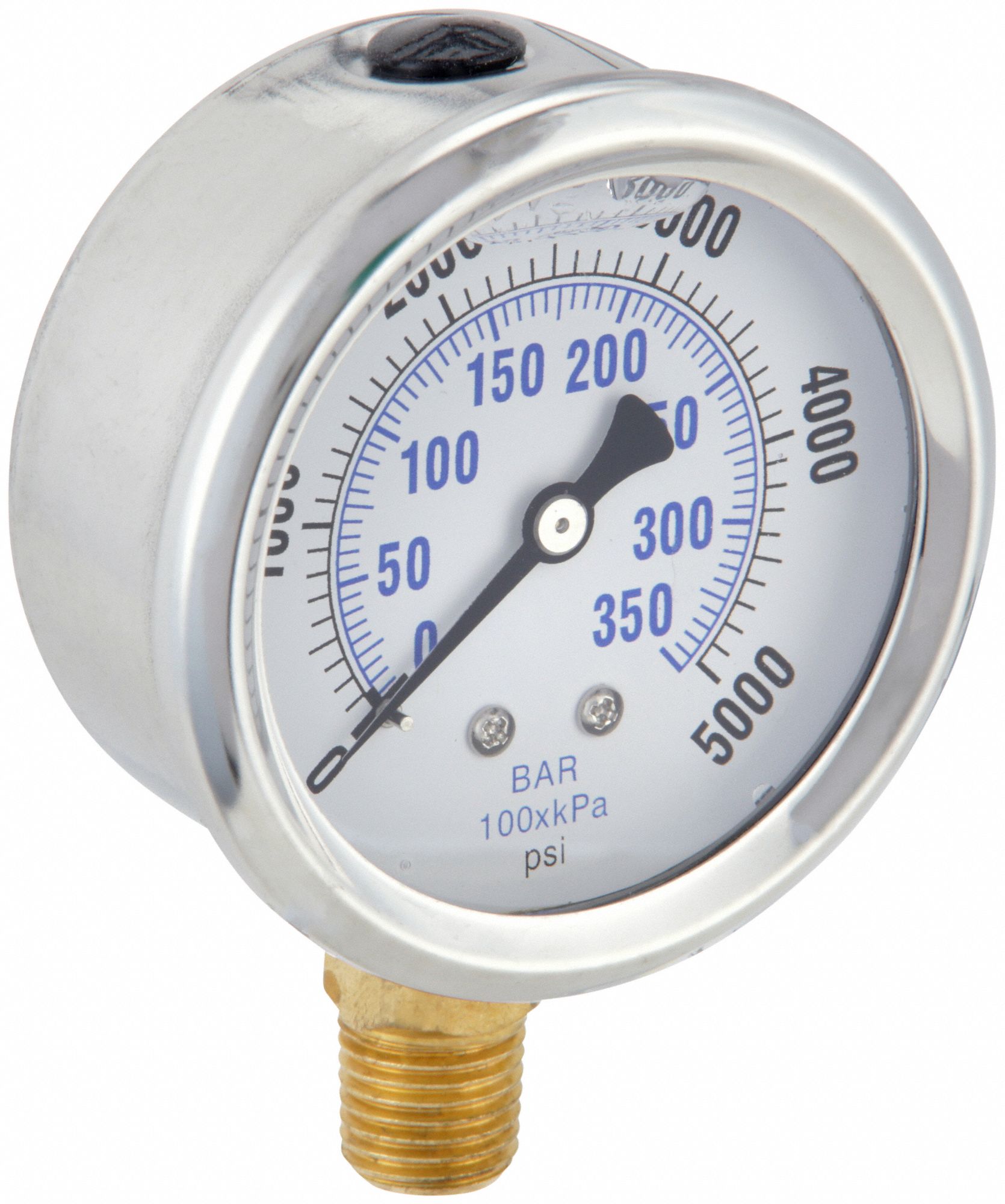 PIC GAUGES, 0 psi to 5,000 psi, 2 1/2 in Dial, Industrial