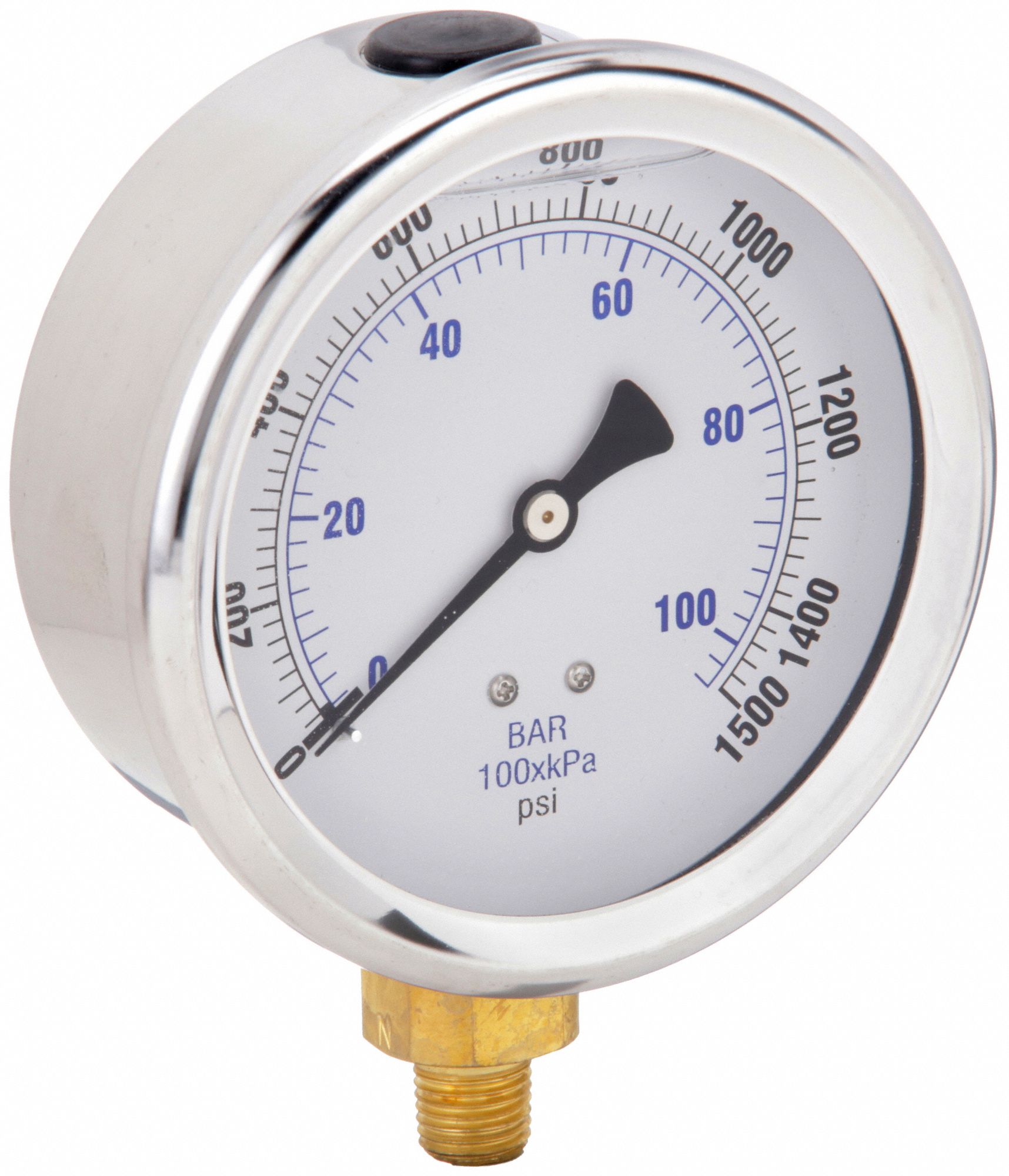 PIC GAUGES, 0 to 1,500 psi, 4 in Dial, Industrial Pressure Gauge ...