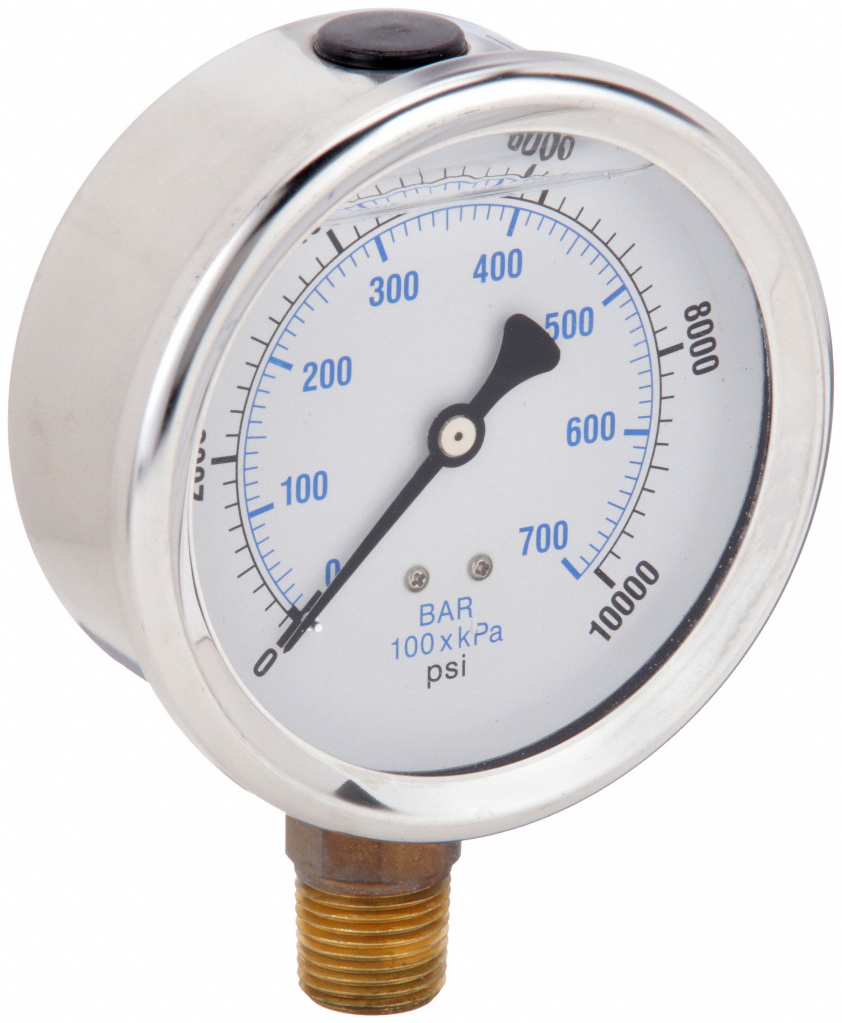 PIC GAUGES, 0 to 10,000 psi, 4 in Dial, Industrial Pressure Gauge ...