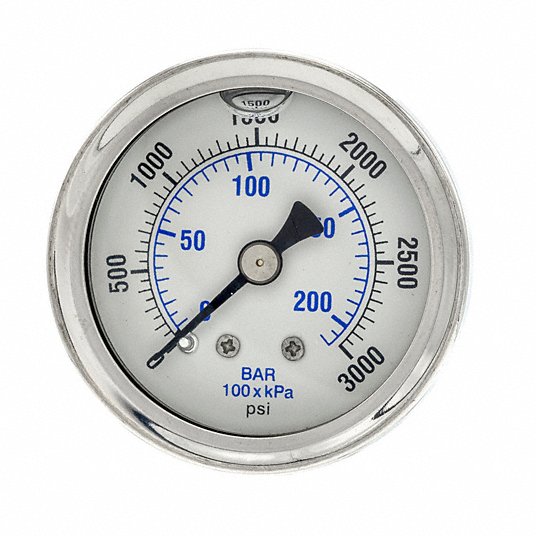 1/8" NPT Air Pressure Gauge Dry 1-1/2" Dial Center Back Mount 0-160 PSI 